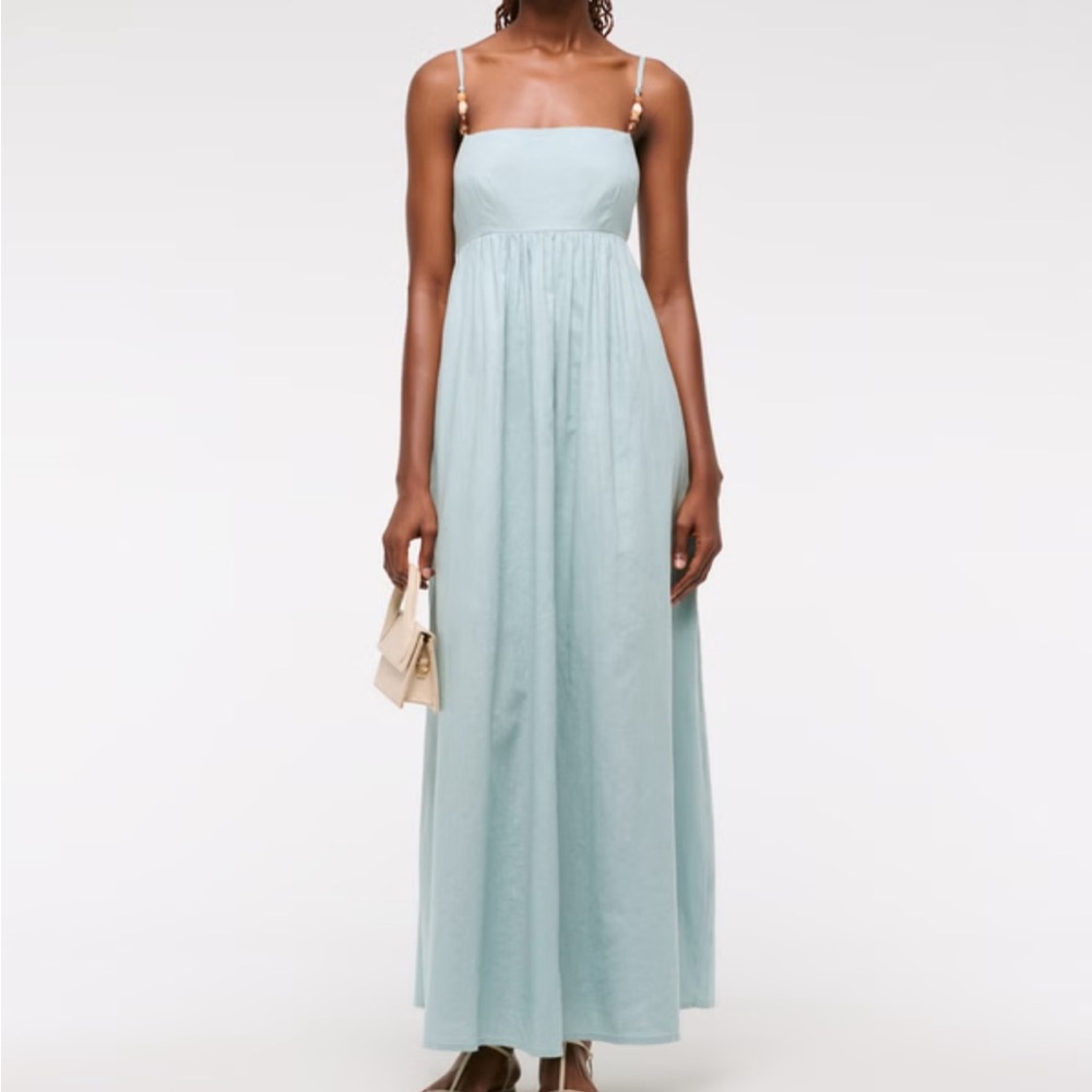 Abercrombie & Fitch Mint Green Crisscross Strap Maxi Dress